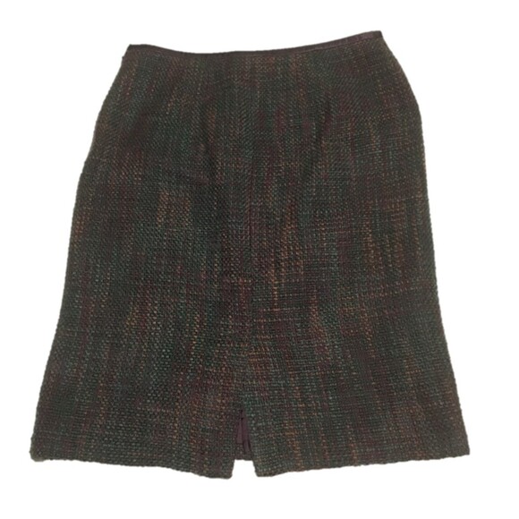 Apostrophe skirt Women 12 purple tweed long WOOL Blend Modesty Career Multicolor - Picture 2 of 5